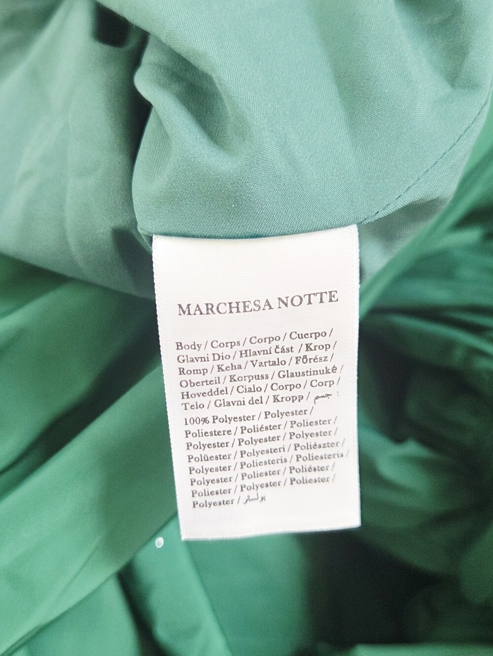 Marchesa Notte Ruffle Taffeta Empire Pleated Ball Gown Green Size 4 - Picture 8 of 9